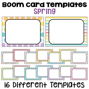 Preview of Boom Card Templates and Frames in Spring Colors