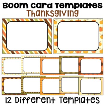 Preview of Boom Card Templates and Frames in Thanksgiving Colors