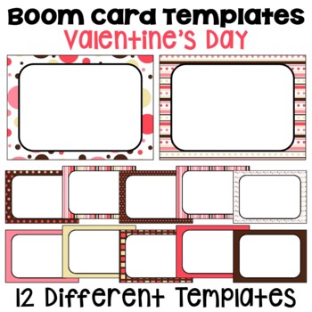 Preview of Boom Card Templates and Frames in Valentine Colors