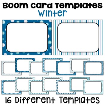 Preview of Boom Card Templates and Frames in Winter Colors
