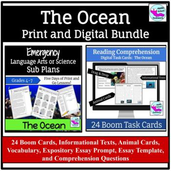 Preview of Boom Card and Print Bundle:  The Ocean