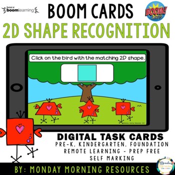 Preview of Boom Cards™ 2D Shape Recognition - Kindergarten/Foundation - Distance Learning