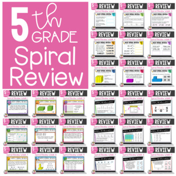 Preview of Boom Cards 5th Grade Spiral Review  