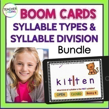 Preview of DECODING MULTISYLLABIC WORDS Orton Gillingham Games SYLLABLE DIVISION Boom Cards