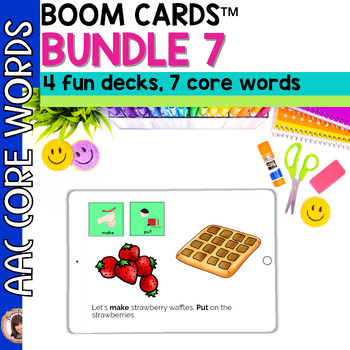 Preview of Boom Cards AAC Core Vocabulary Activities Bundle 7 for Speech Therapy, Autism NP