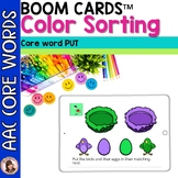 Boom Cards™ AAC Core Word Matching, Sorting by Color Speec