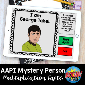 Preview of Boom Cards AAPI Heritage Month | Basic Multiplication Facts | George Takei