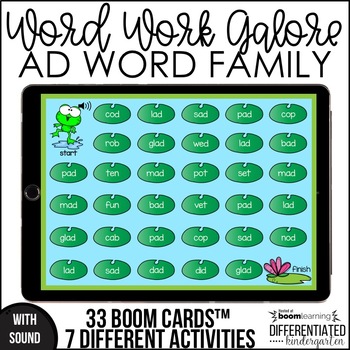 Preview of Boom Cards - AD Word Family Distance Learning