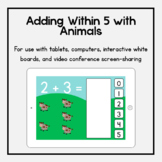 Boom Cards: Adding Within 5 with Animals