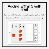 Boom Cards: Adding Within 5 with Fruit