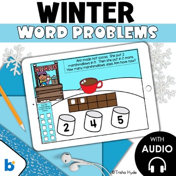 Preview of Addition Word Problems | Addition to 10 | Winter Boom Cards