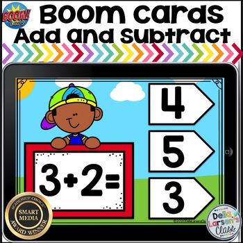 Preview of Boom Cards Addition and Subtraction Fluency to 5 Distance Learning