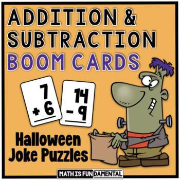 Preview of Addition and Subtraction Math Fact Practice | Boom Cards | Halloween
