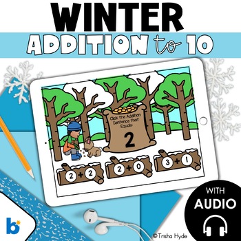 Preview of Addition to 10 | Winter Boom Cards