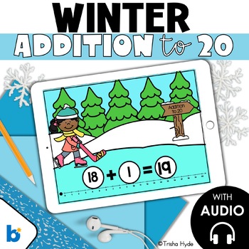 Preview of Addition to 20 | Winter Boom Cards