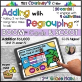 Boom Cards™ | Adding with Regrouping to 1,000 | SCOOT | Di