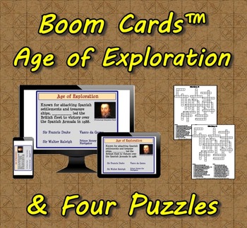 Preview of Boom Cards™ Age or Exploration & Four Puzzles