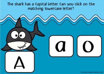 boom cards alphabet recognition baby shark theme distance learning