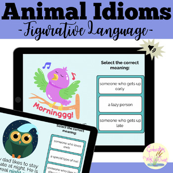 Preview of Boom Cards™ American Everyday Idioms, Animal Idioms, Figurative Language