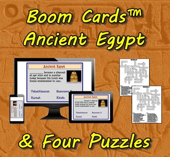 Preview of Boom Cards™ Ancient Egypt & Four Puzzles