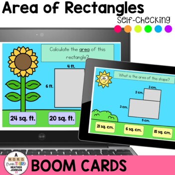 Preview of Boom Cards Area of Rectangles