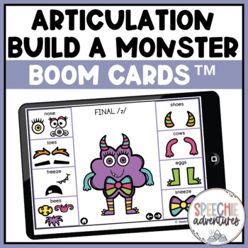 Preview of Build a Monster Articulation Activity | Boom Cards