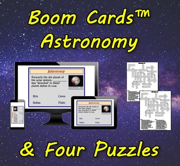 Preview of Boom Cards™ Astronomy & Four Puzzles