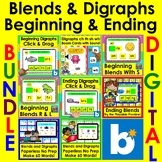 Boom Cards Blends & Digraphs BUNDLE Kindergarten First Gra