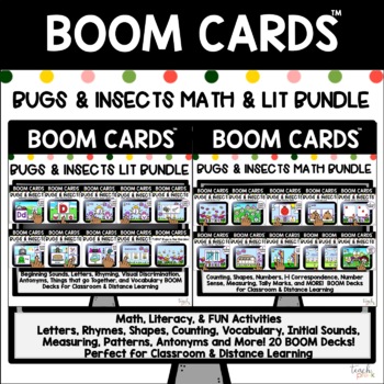 Preview of Boom Cards: Bugs & Insects Math & Literacy Big Bundle!