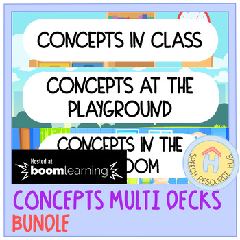 Preview of Boom Cards™ Bundle for Teletherapy - Concepts Multi Decks Bundle
