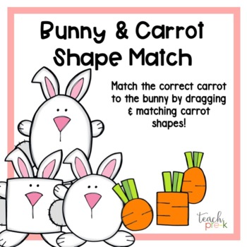 Preview of Boom Cards Bunny & Carrot Shape Matching Distance Learning