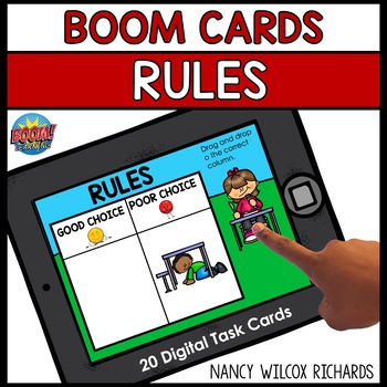 Preview of Boom Cards CLASSROOM RULES for Social Emotional Learning | Distance Learning