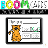Boom Cards CVC Fill in the Blank Distance Learning