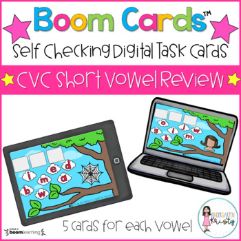 Preview of Boom Cards™  CVC  Short Vowel Review