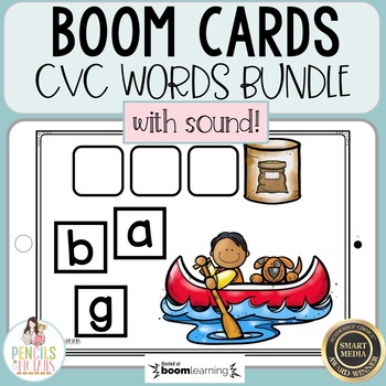 Preview of Distance Learning | Boom Cards CVC Words | Huge Bundle