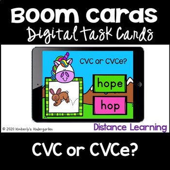 Preview of Boom Cards™: CVC vs. CVCe Word Cards. Unit 11 Phonics. Digital