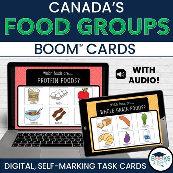 Preview of Canada's Food Groups BOOM CARDS - Digital Interactive Task Cards