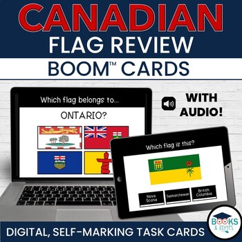 Preview of Canadian Flag Review BOOM CARDS - Digital Interactive Task Cards