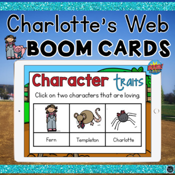 Preview of Boom Cards Charlotte's Web Character Traits