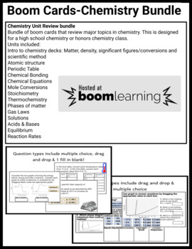 Preview of Boom Cards-Chemistry unit review bundle