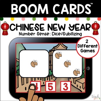 Preview of Boom Cards Chinese New Year Number Sense: Dice/Distance Learning