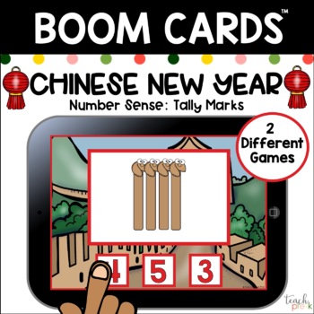 Preview of Boom Cards Chinese New Year Number Sense: Tally Marks/Distance Learning