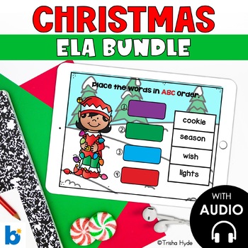 Preview of Boom Cards Christmas ELA Bundle
