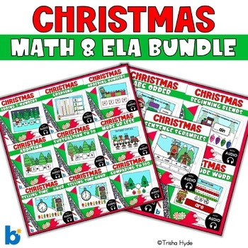 Preview of Boom Cards Christmas ELA and Math Bundle