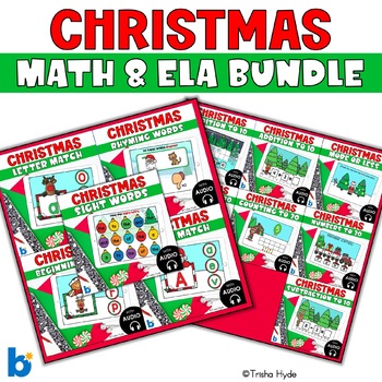 Preview of Boom Cards Christmas ELA and Math Bundle