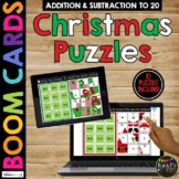 Christmas Activity Boom Cards™ Math Puzzles Digital Learning Mystery Pictures