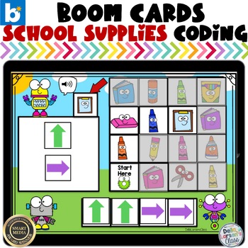 Preview of Boom Cards Coding Activities School Supplies Learn to Code Lesson