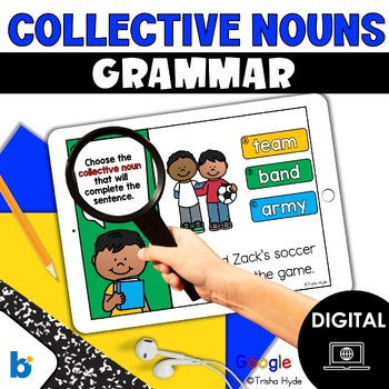 Preview of Collective Nouns | Grammar Game | Google Slides | Boom Cards