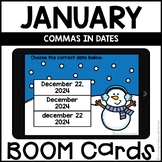 Boom Cards™ |  Commas in Dates | January Themed First Grade