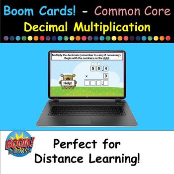 Preview of Boom Cards - Common Core - Decimal Multiplication - 20 Cards